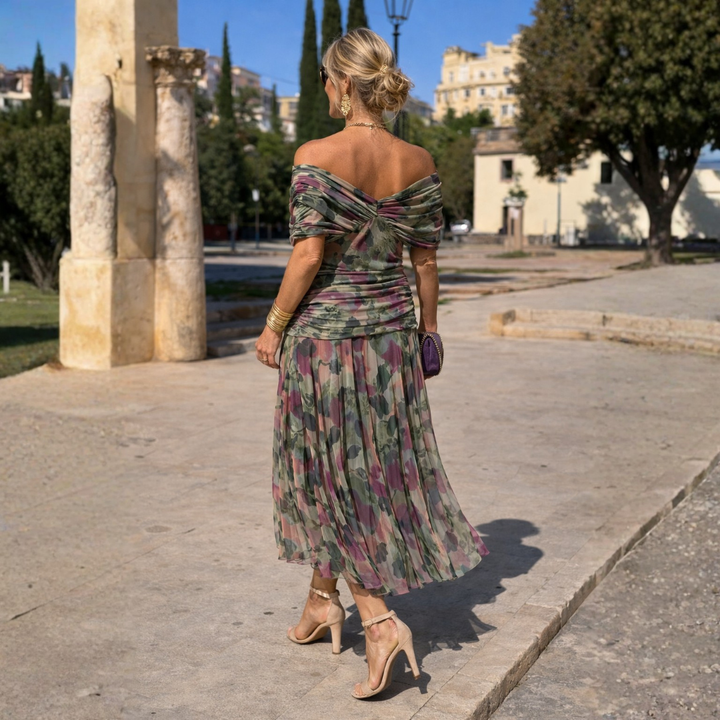 Cosima | Off Shoulder Chiffon Maxi Dress