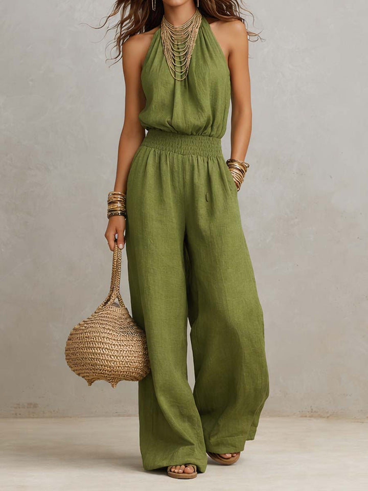 Salina | Halter Neck Wide-Leg Jumpsuit