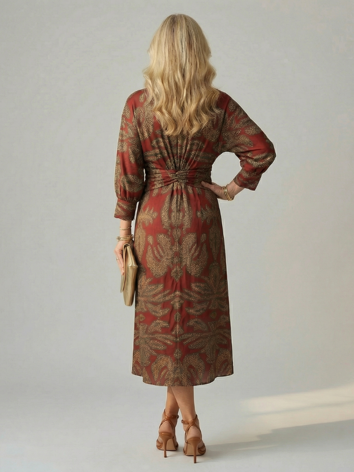Greta | Long Sleeve Wrap Midi Dress