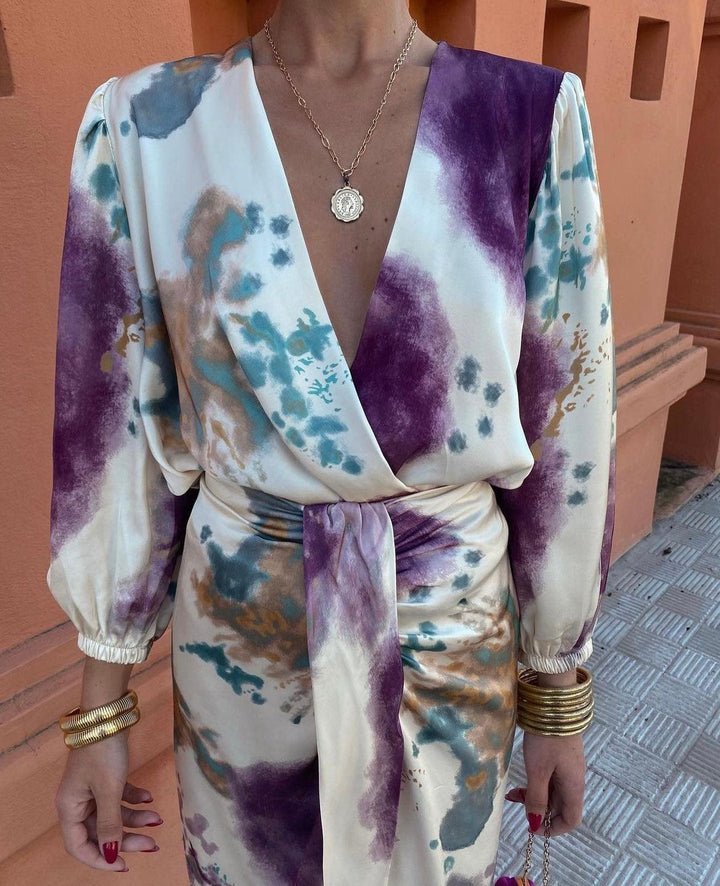 Angelica | Satin Wrap Dress