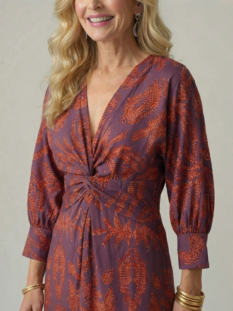 Greta | Long Sleeve Wrap Midi Dress