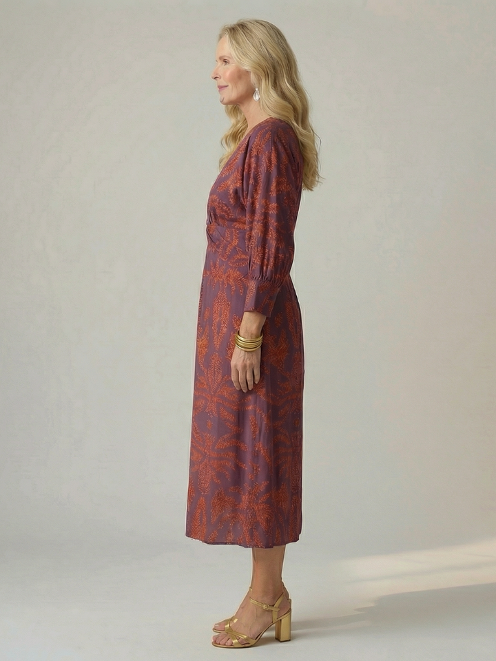 Greta | Long Sleeve Wrap Midi Dress
