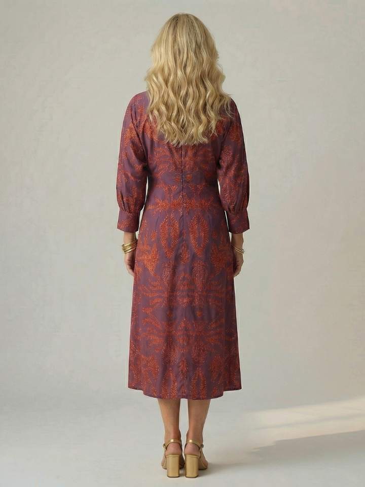 Greta | Long Sleeve Wrap Midi Dress