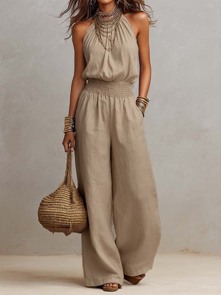 Salina | Halter Neck Wide-Leg Jumpsuit
