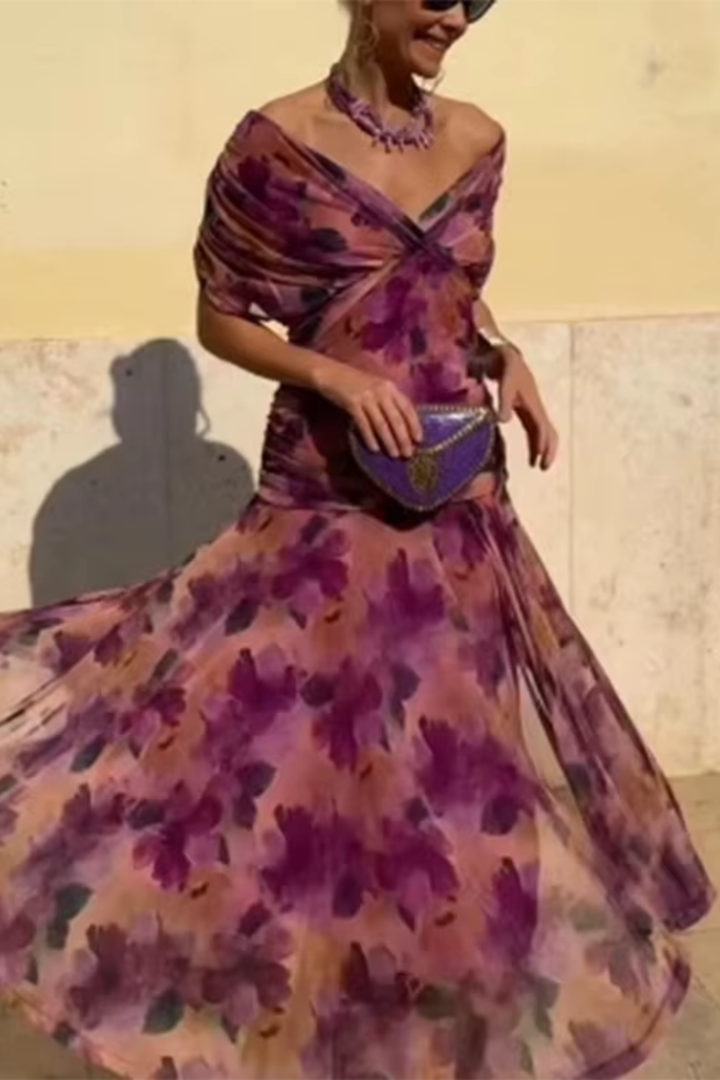 Beatrice | Floral Chiffon Maxi Dress