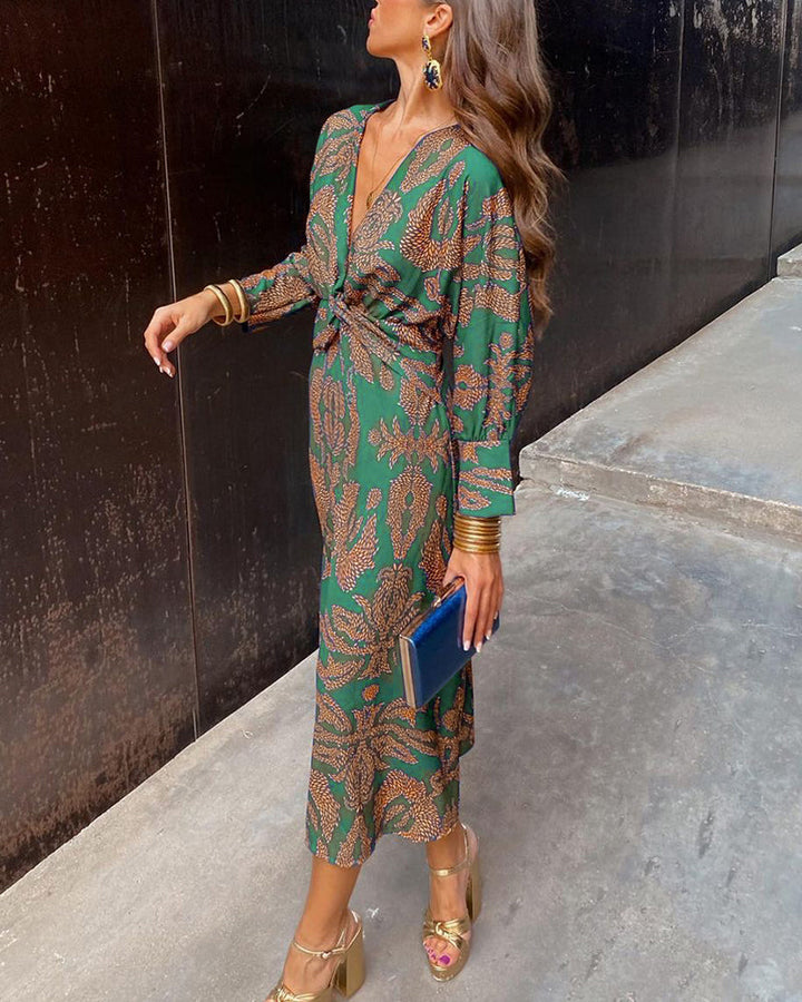 Simona | Printed Midi Dress