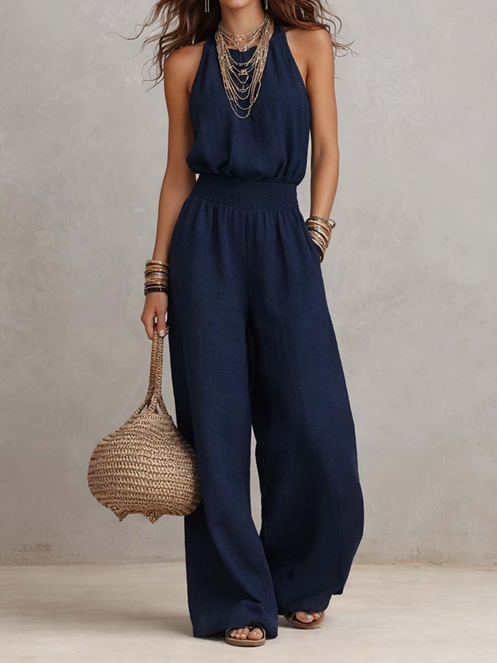 Salina | Halter Neck Wide-Leg Jumpsuit