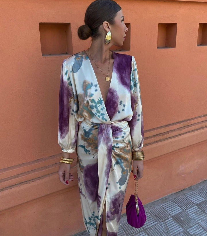 Angelica | Satin Wrap Dress