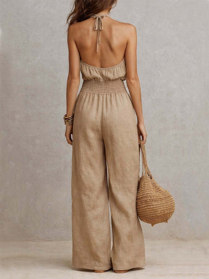 Salina | Halter Neck Wide-Leg Jumpsuit