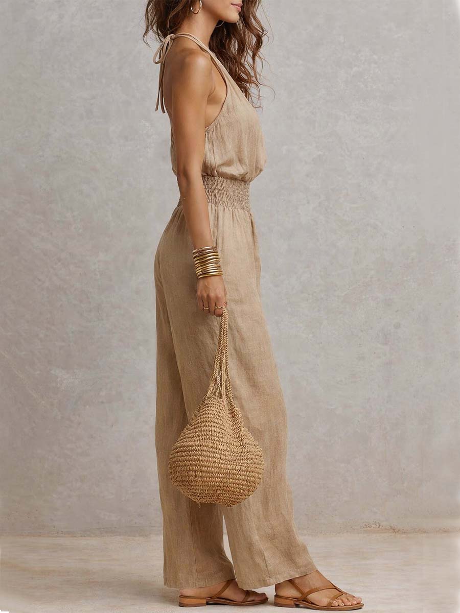 Salina | Halter Neck Wide-Leg Jumpsuit