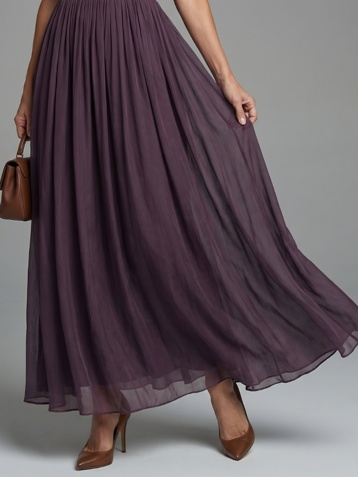 Vivienne | Gathered Waist Keyhole Maxi Dress