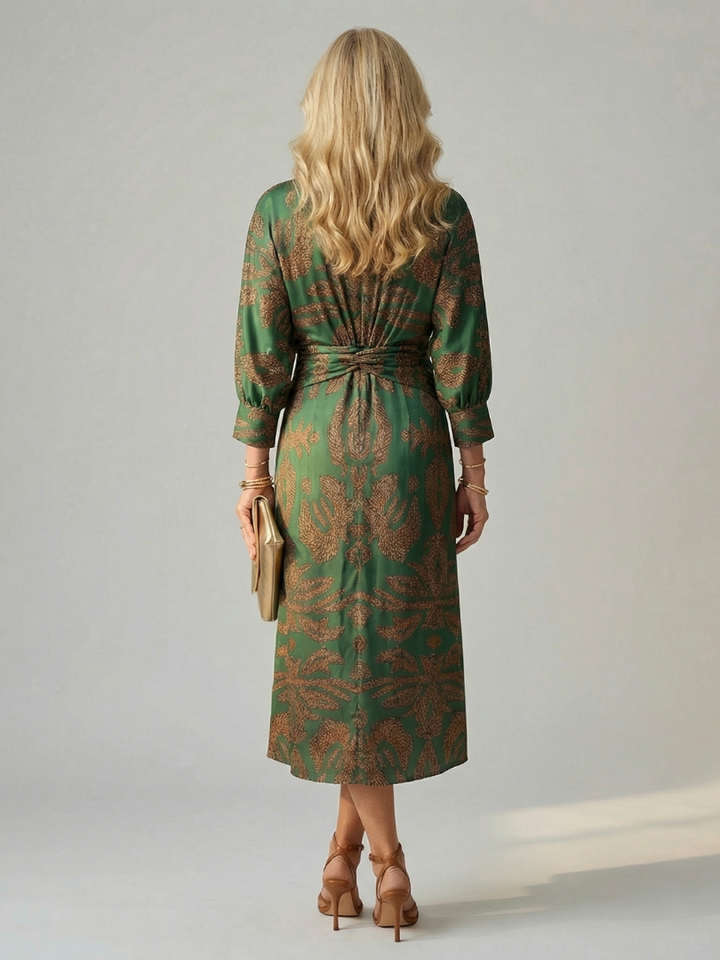 Greta | Long Sleeve Wrap Midi Dress