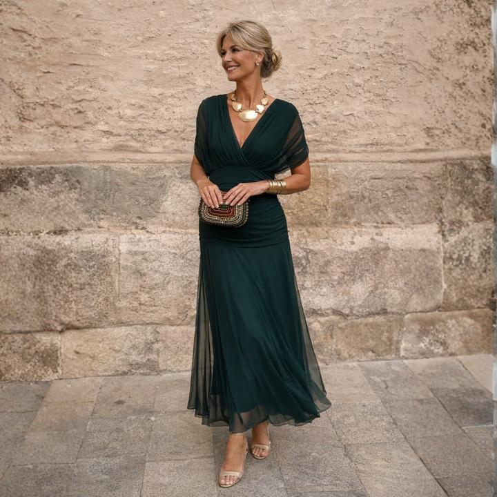 Cosima | Off Shoulder Chiffon Maxi Dress