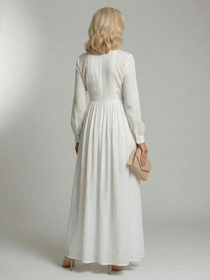 Roberta | Button Front Long Sleeve Maxi Dress
