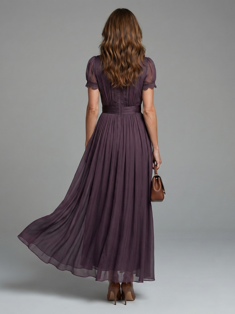 Vivienne | Gathered Waist Keyhole Maxi Dress