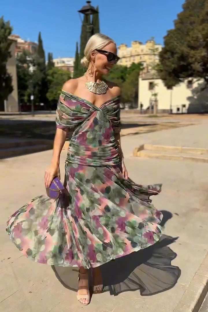 Beatrice | Floral Chiffon Maxi Dress