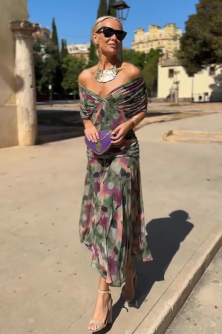 Beatrice | Floral Chiffon Maxi Dress
