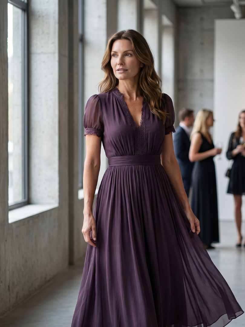 Vivienne | Gathered Waist Keyhole Maxi Dress