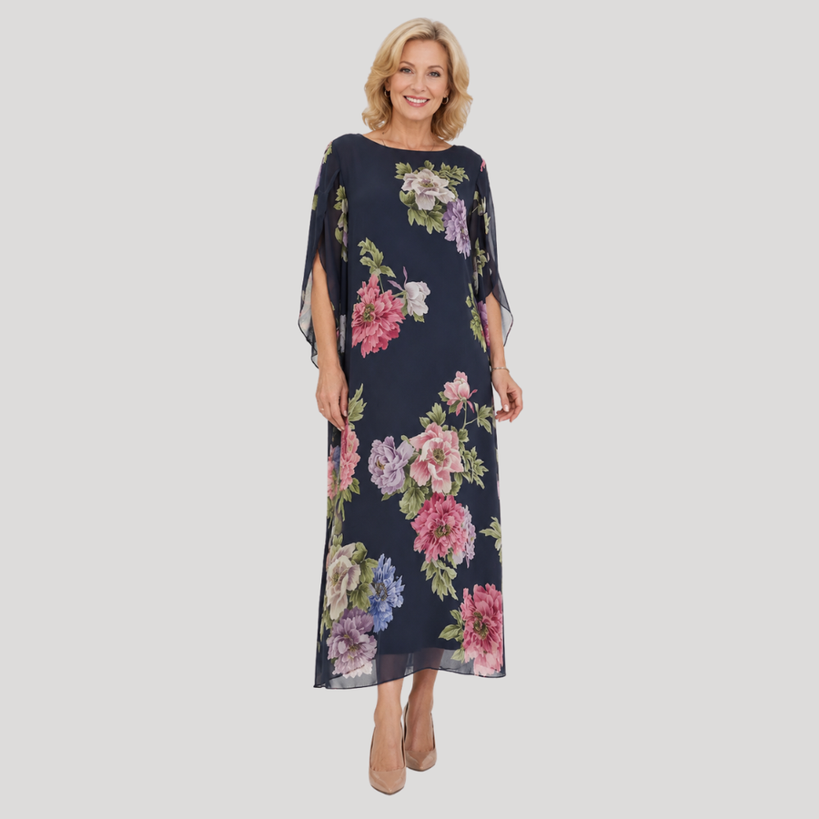 Cecilia | Dark Floral Maxi Dress
