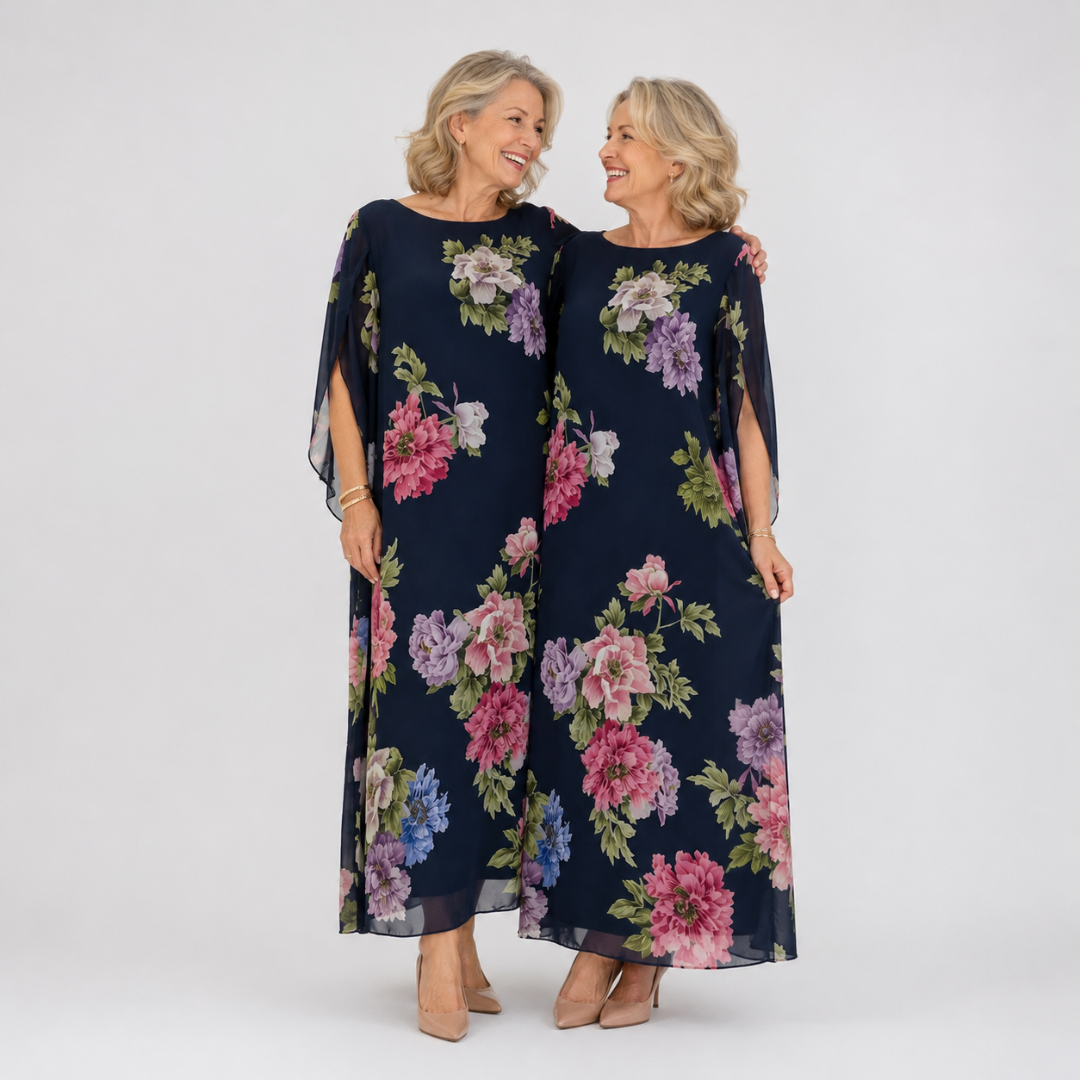 Cecilia | Dark Floral Maxi Dress