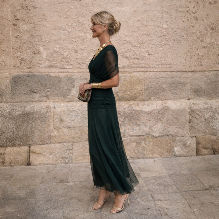 Cosima | Off Shoulder Chiffon Maxi Dress