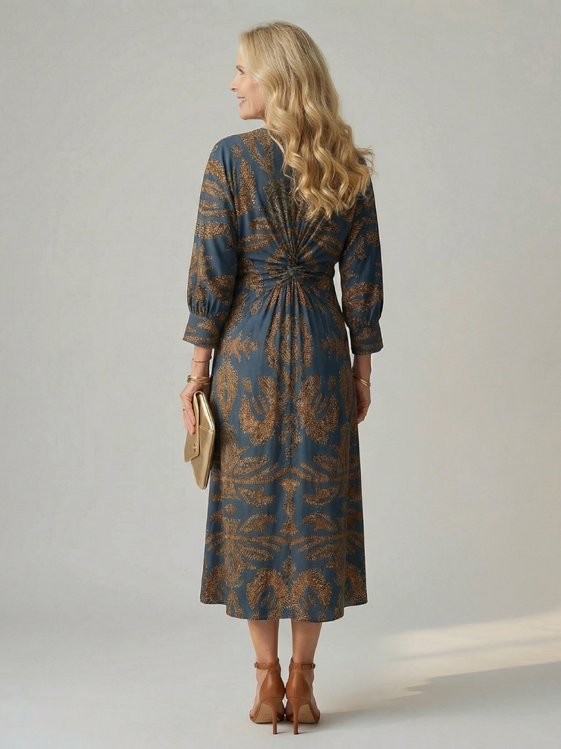Greta | Long Sleeve Wrap Midi Dress