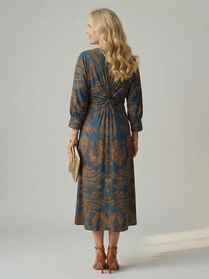 Greta | Long Sleeve Wrap Midi Dress