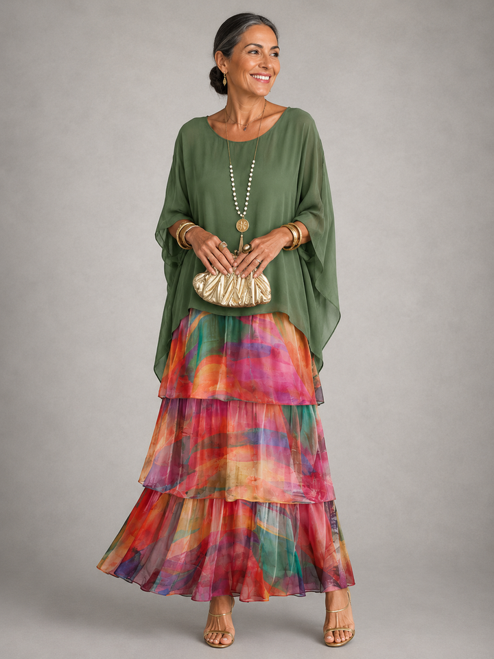 Flavia | Layered Flowy Maxi Dress