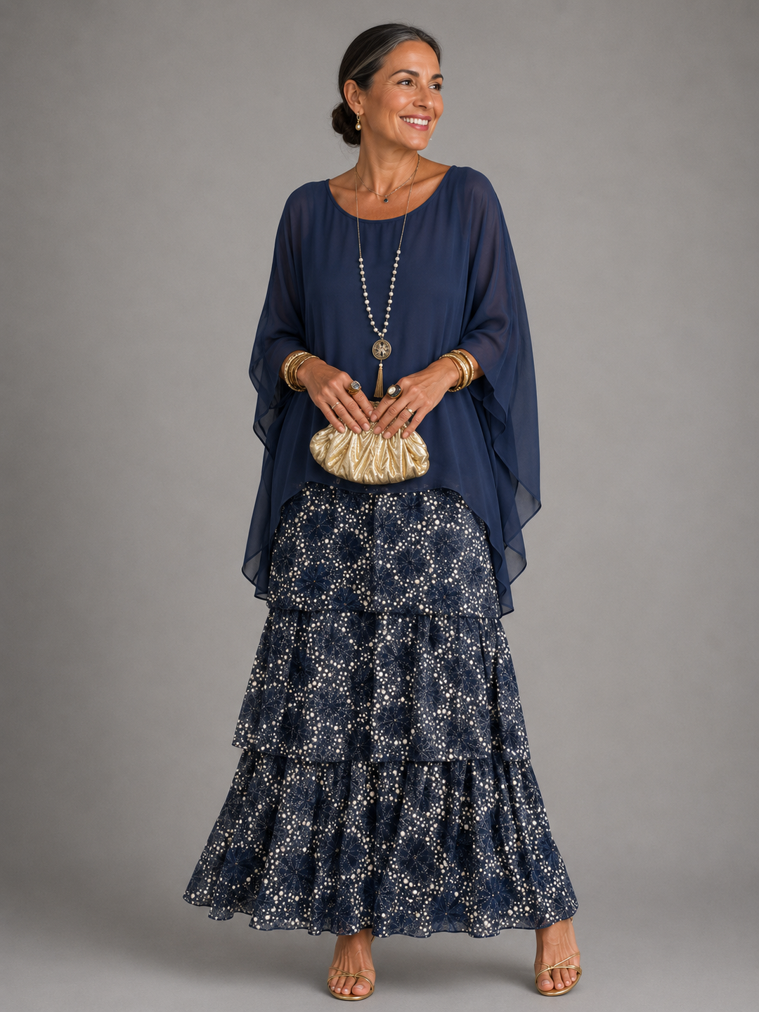 Flavia | Layered Flowy Maxi Dress