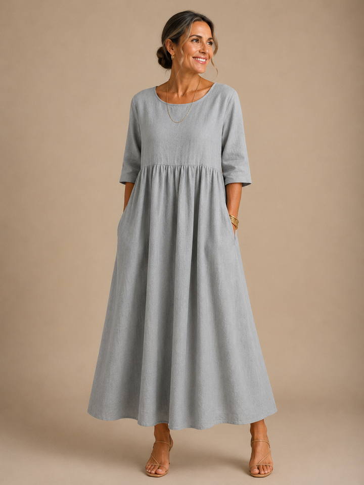 Nicoletta | Gathered Waist Midi Dress