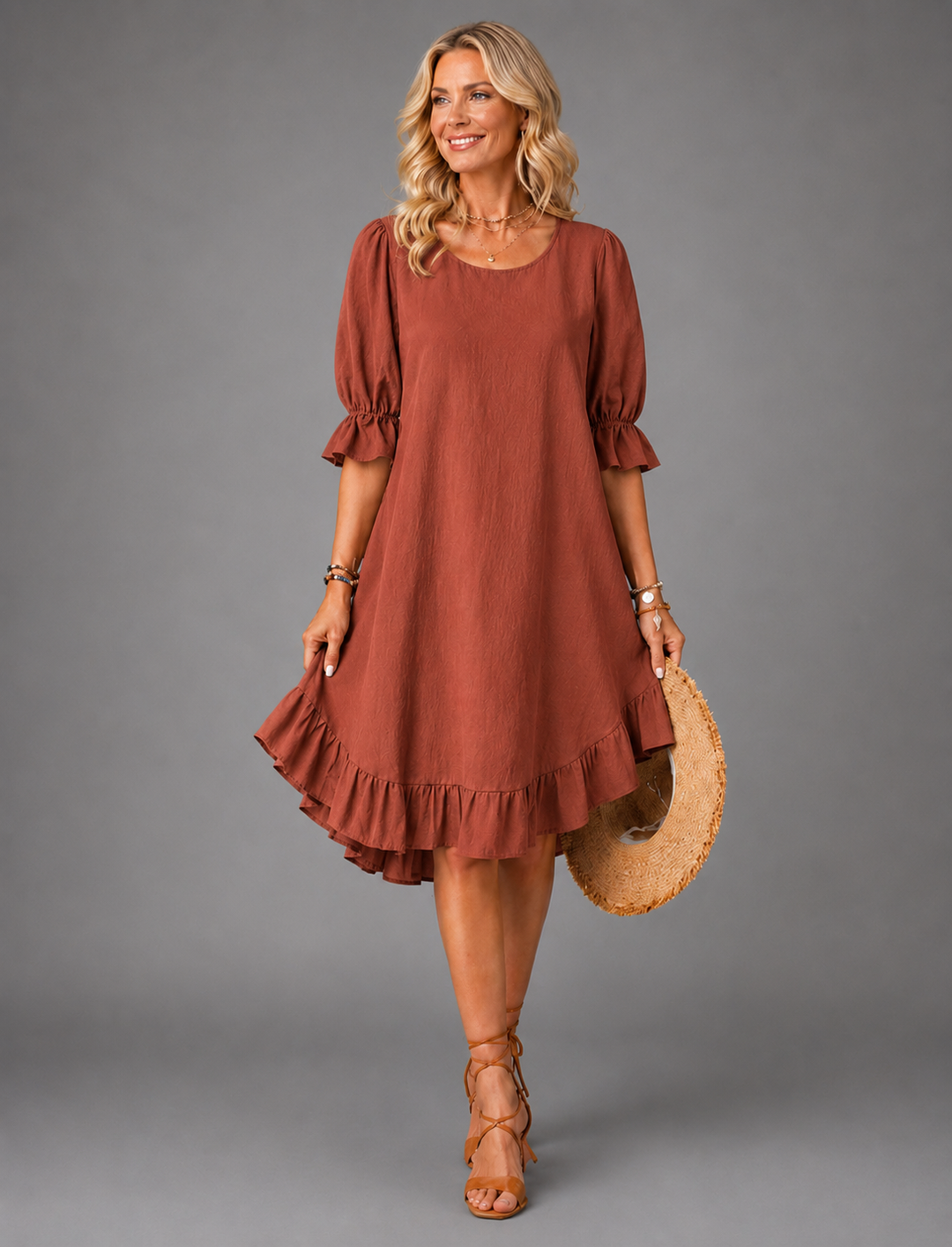 Caterina | Ruffle Hem Midi Dress