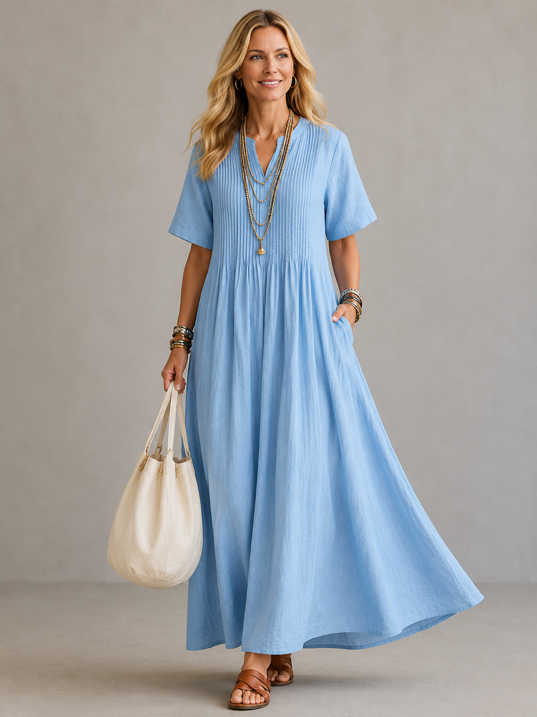 Martina | Pleated Maxi Dress