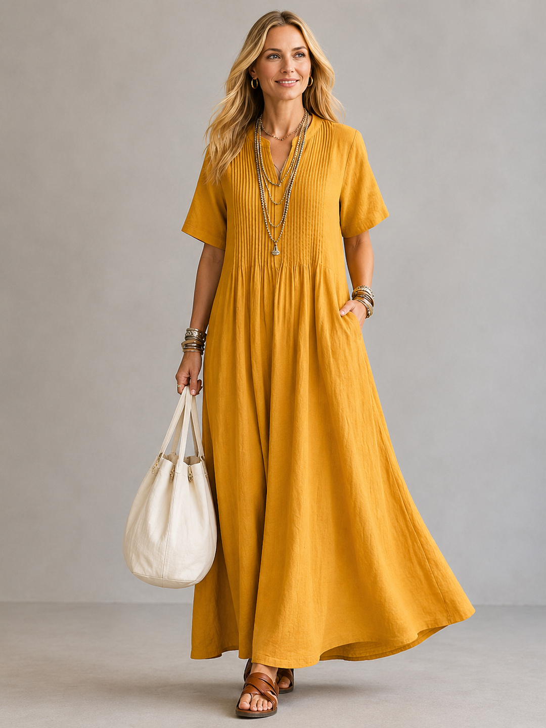 Martina | Pleated Maxi Dress