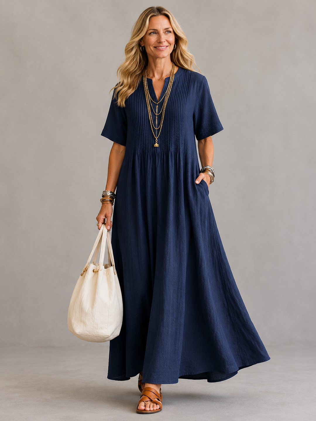 Martina | Pleated Maxi Dress