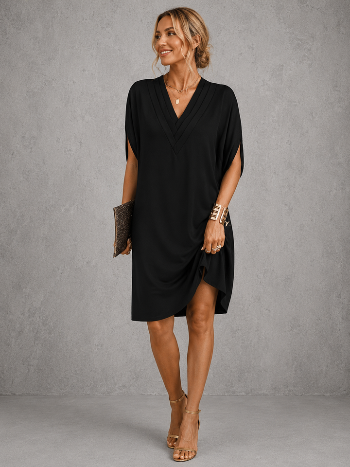 Nadia | Flowy V-Neck Midi Dress