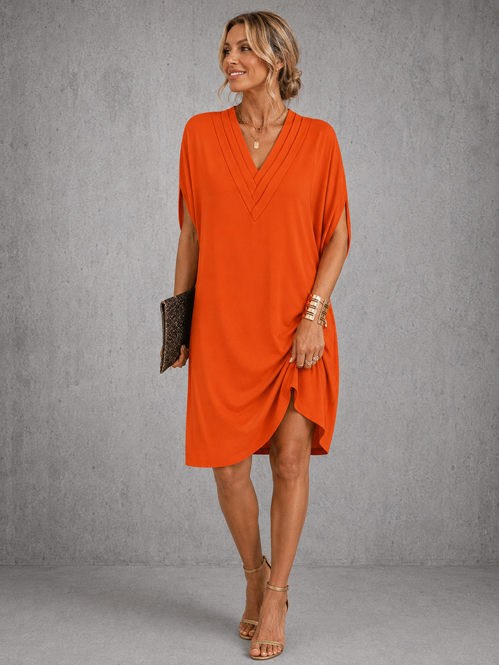 Nadia | Flowy V-Neck Midi Dress