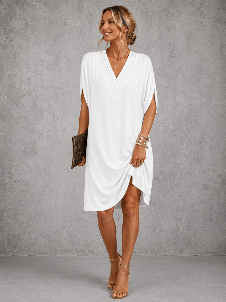 Nadia | Flowy V-Neck Midi Dress