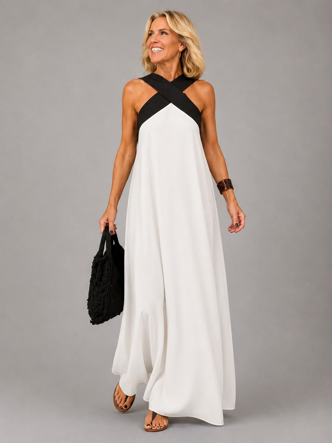 Susanna | Cross Neckline Maxi Dress
