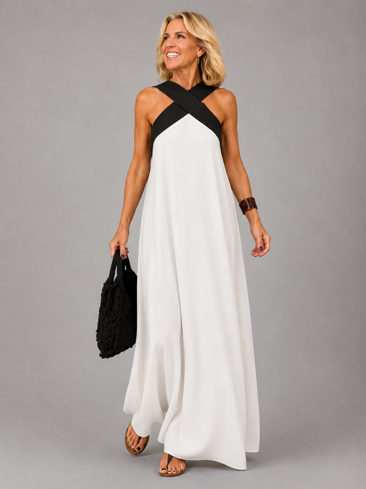 Susanna | Cross Neckline Maxi Dress