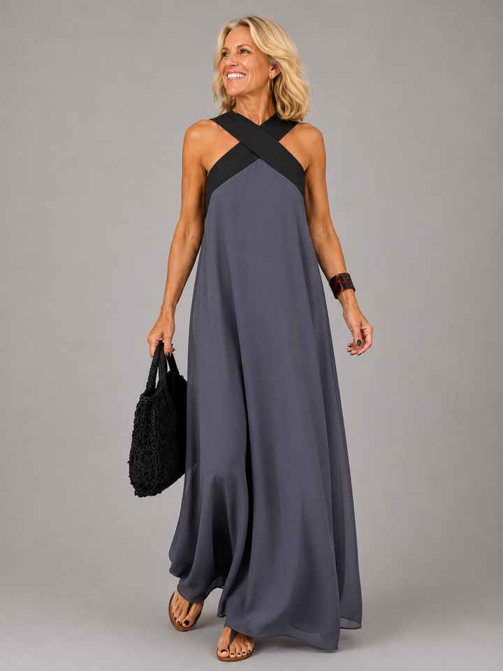 Susanna | Cross Neckline Maxi Dress
