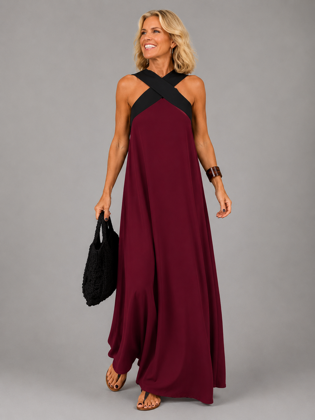 Susanna | Cross Neckline Maxi Dress