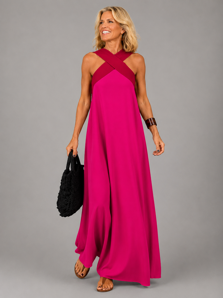 Susanna | Cross Neckline Maxi Dress