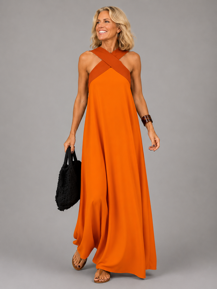 Susanna | Cross Neckline Maxi Dress