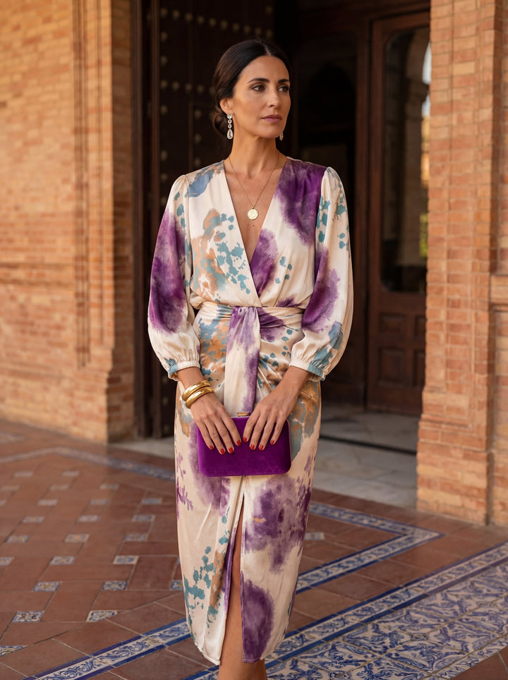 Angelica | Satin Wrap Dress