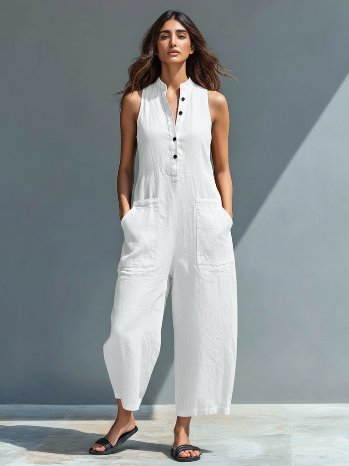 Lino | Sleeveless Jumpsuit with High Collar