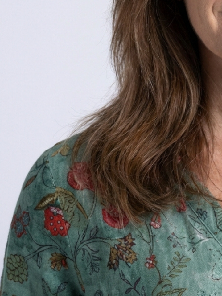 Lavinia | Floral Three-Quarter Sleeve Maxi Dress