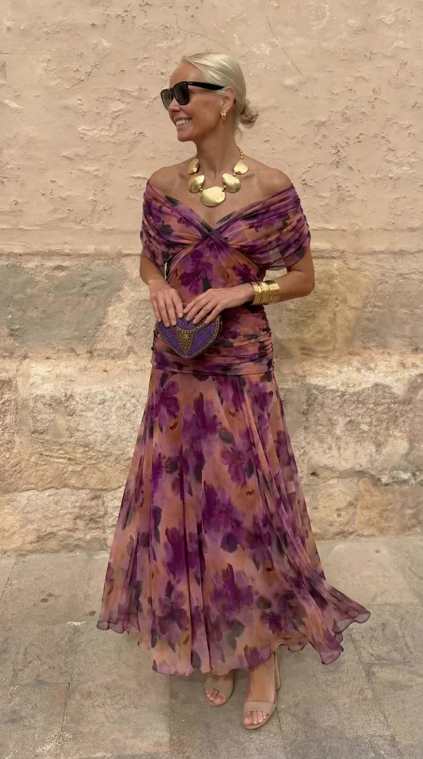 Beatrice | Floral Chiffon Maxi Dress