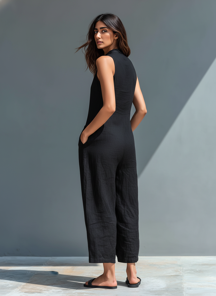Lino | Sleeveless Jumpsuit with High Collar
