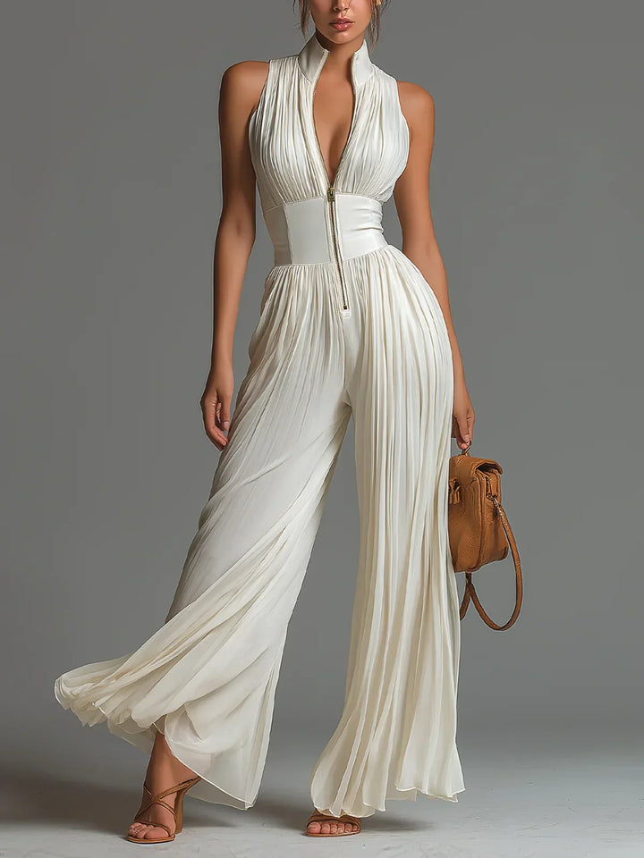 Lucrezia | Pleated Wide-Leg Jumpsuit
