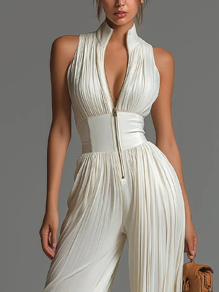 Lucrezia | Pleated Wide-Leg Jumpsuit